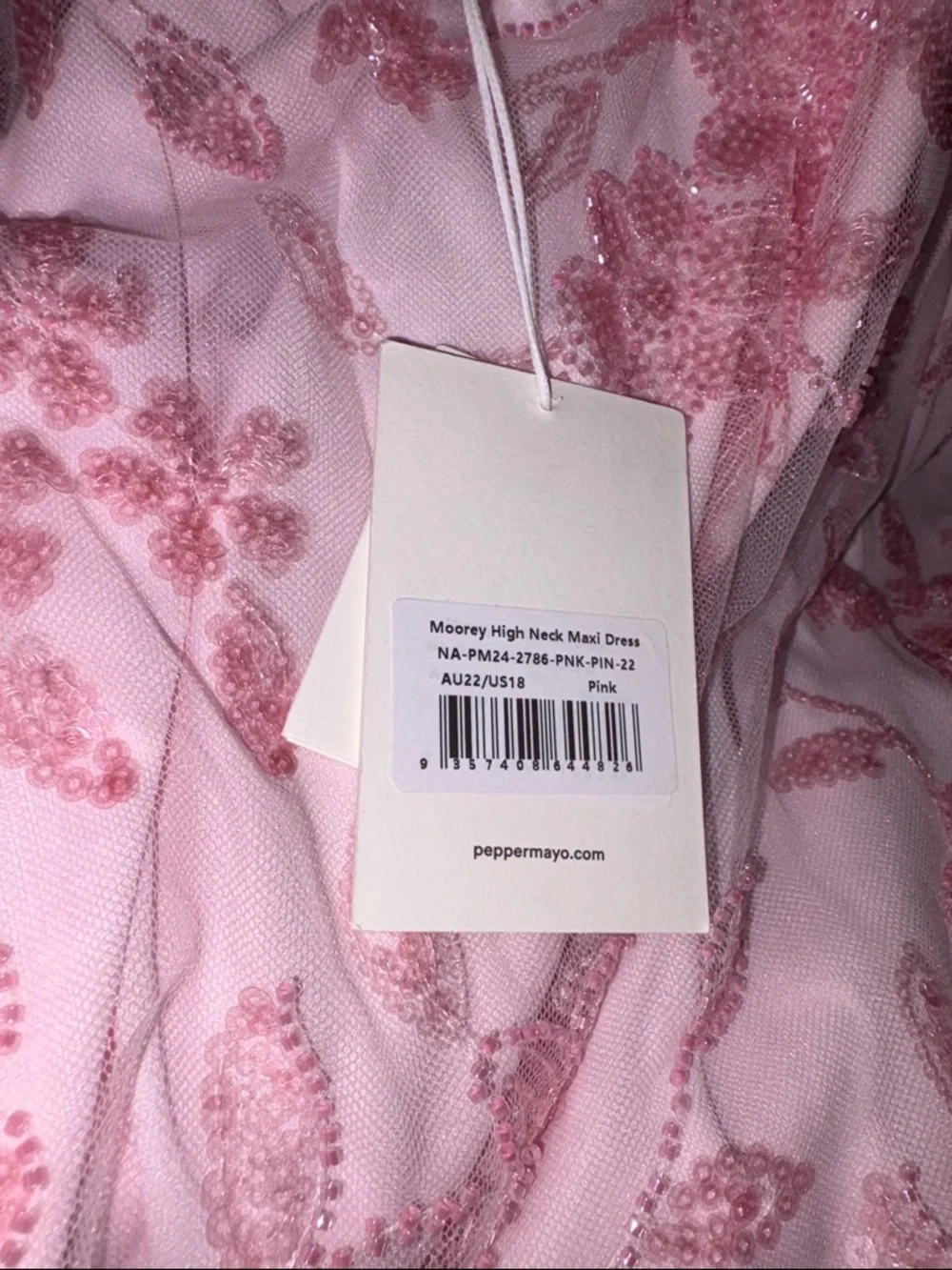 Peppermayo Pink Beaded Wedding Guest Dress - Picture 4 of 4